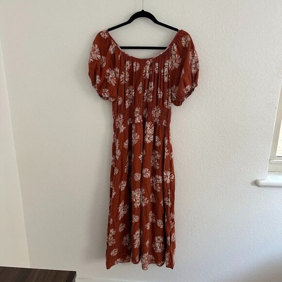 Madewell Linen-Blend Sophia Midi Dress in Rusty Torch - Picture 9 of 9